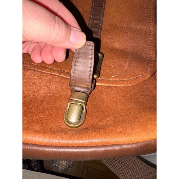 Men's Fossil Brown Leather Satchel Messenger Computer Laptop Bag Buckle Closure - Picture 16 of 16